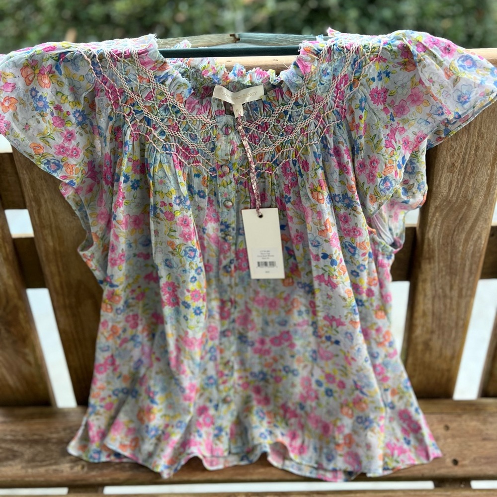 Love Shack Fancy Shira Top/ Coral Reef Waves